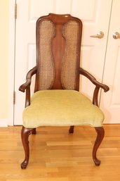 Vintage Armchair With Rattan Woven Back (A-36)
