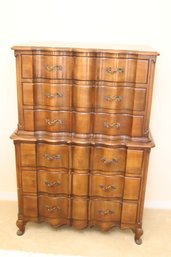 Vintage French Provincial Highboy Dresser By Union National Furniture Co.  (A-37)