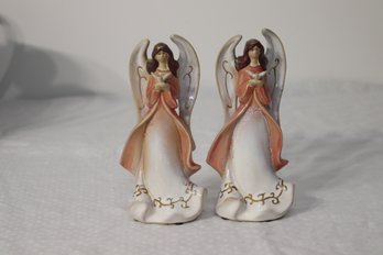 Pair Of Porcelain Angle Figurines (A-65)