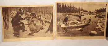 Vintage Pair Of Frederic Remington Prints (F-24)