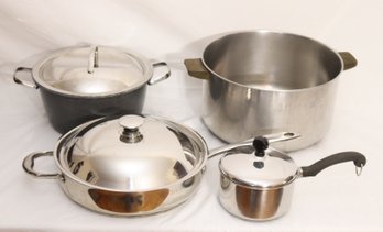 Stainless Steel Pots: Farberware, Green Pan, (B-63)