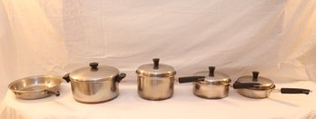 Vintage Revere Ware Pots And Pans With Lids