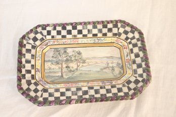 MacKenzie-Childs MACLACHLAN 10 1/2' Serving Hors D'Oeuvre Tray (I-10)