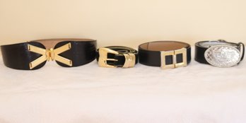 Womens Black Belts: Mondi, Suede, Francine B (A-47)