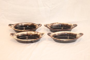 Vintage Set Of 4 Pfaltzgraff Brown Drip Glaze Au Gratin Dishes 265 (I-13)