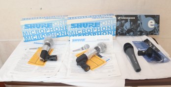 2x New Shure 565SD Microphones & NEW Sennheiser E 835 Microphone (S-51)