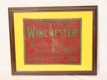 FRAMED Winchester Advertising Felt Counter Pad. (S-33)