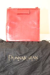 Red Donna Karan Genuine Lizard Handbag