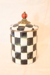 MacKenzie Childs Courtly Check Canister Plaid Knob Brand (i-23)