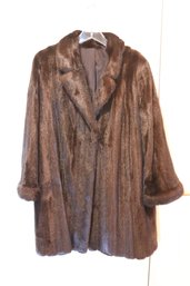 Beautiuful Natural Female Blackglama Mink Fur Coat 48' Length (A-65)