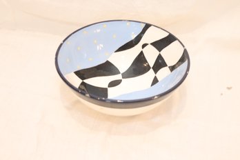 Hand Painted Ceramic Bowl By Susan Eslick 1991