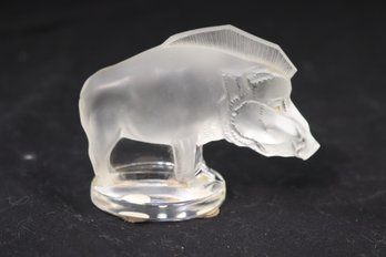 Vintage LALIQUE Signed Warthog Wild Boar Pig Razorback Figurine (H-26)