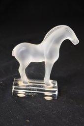 Vintage 3.5' LALIQUE Signed Horse Figurine. (H-27)