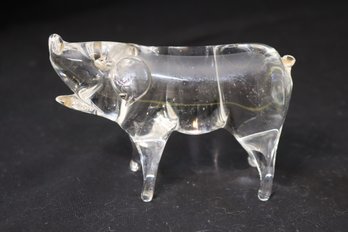 Vintage Crystal Pig Figurine. (H-28)