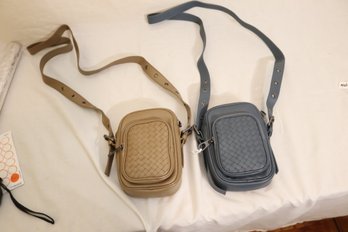Pair Of Leather Woven Crossbody Bags (P-15)