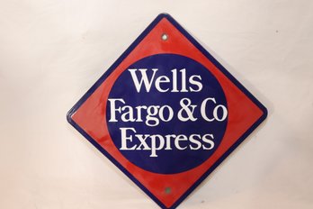 Vintage Wells Fargo & Co Express Porcelain Sign (S-48)