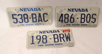 3 Nevada Licence Plates (S-49)
