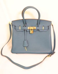 Pebbled Leather Birkin Style Handbag Purse (P-21)