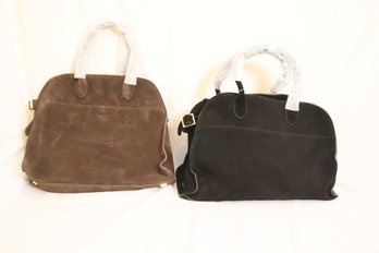 Pair Of Suede The Row Soft Margaux STYLE Handbags (P-24)
