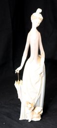 Lladro Woman With Dog And Umbrella (H-47)