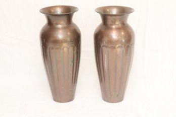 Pair Of Metal Vases  (S-91)