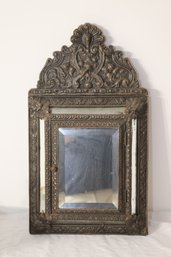 Antique Belguim Repousse Mirror Key Cabinet Door