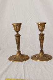 Vintage Brass Candlesticks (F-11)