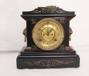 Antique A. Frankfield & Co. Iron Mantel Clock (D-1)