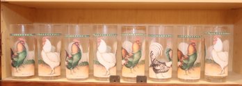 Rooster Chicken Glasses (e-74)