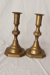 Vintage Brass Candlesticks (F-13)