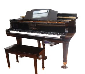 Wurlitzer G-457 Baby Grand 5'7' Piano Ebony Black Glossy Finish