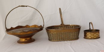 Vintage Brass Baskets (F-15)