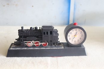 Vintage Locomotive Train Alarm Clock W/ Revolving Wheels & Sound. (S-64)