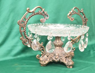 Crystal Plate On Brass Stand