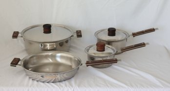 Vintage Farberware ADVANTAGE Cookware Set W/ Wood Handles