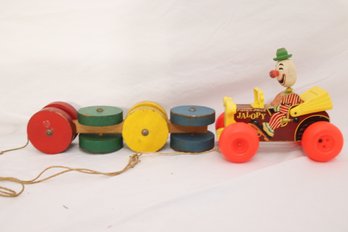 Vintage Fisher Price Jalopy And Wooden Wheeled Pull Toys (D-16)