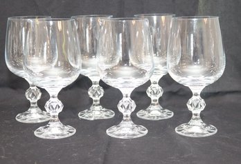 6 Bohemia Crystal Goblets