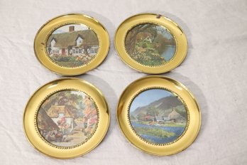 Set Of 4 Vintage Wall Decor Plates (H-77)