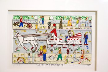 Love And Marriage By James Rizzi 1995 Signed And Numbered 342/350  (B-5)