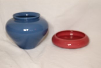 Vintage Ceramic Vase And Bowl (F-85)