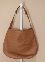 Tory Burch Stacked T Hobo Bag Tan Leather (K-18)
