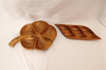 Pair Of Vintage Wooden Trays (F-88)