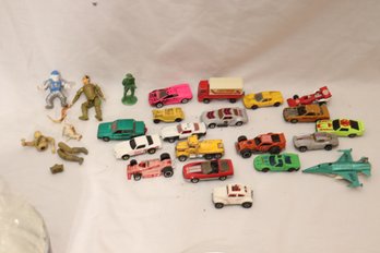 Some Old Toy Cars And Action Figures MatchBox Hot Wheels