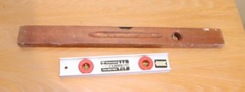 Vintage Wooden Stanley Handyman And Trophy Aluminum Level (A-96)