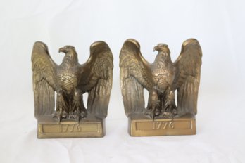 Vintage PMC Brass 1776 Eagle Book Ends