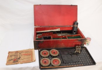 1928 Erector Set With Wooden Storage Box