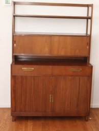 Vintage Baker Furniture Mid-cenury Tambour Door Storage Cabinet Dresser  (H-90)
