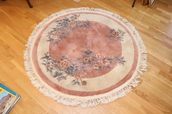 Vintage Round Carpet Floral Design On Circle (A-99)