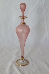 Vintage Pink Glass Perfume Bottle