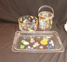 Plastic Bowl, Tray And Ice Bucket